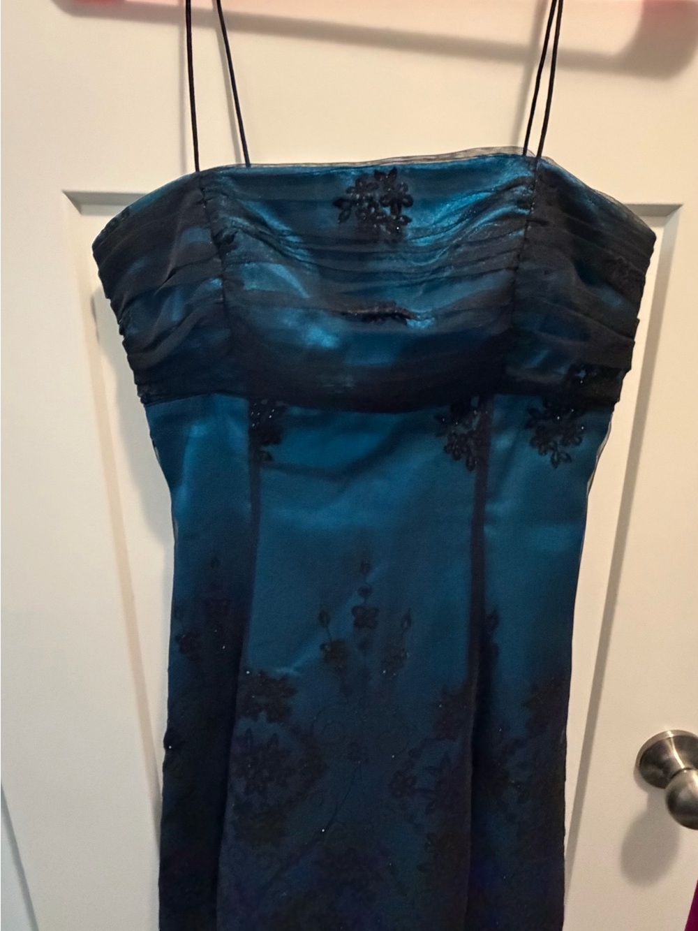 Blondie Nites Teal Embellished Dress Vintage Size 5
